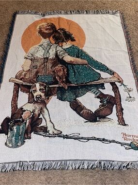 The Northwest Norman Rockwell Multicolor Woven Throw Blanket -